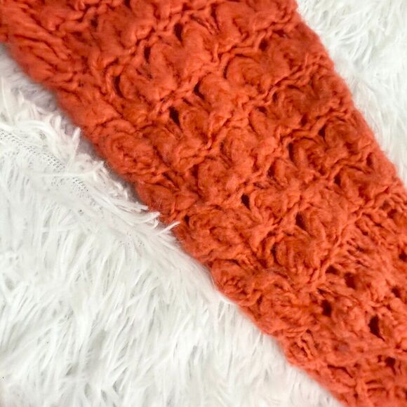 Women Free People Crashing Waves Knit Sweater Pullover Red Orange Extra Small - Picture 8 of 9